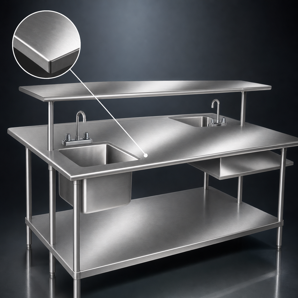 14-Gauge 304 Stainless Steel Top