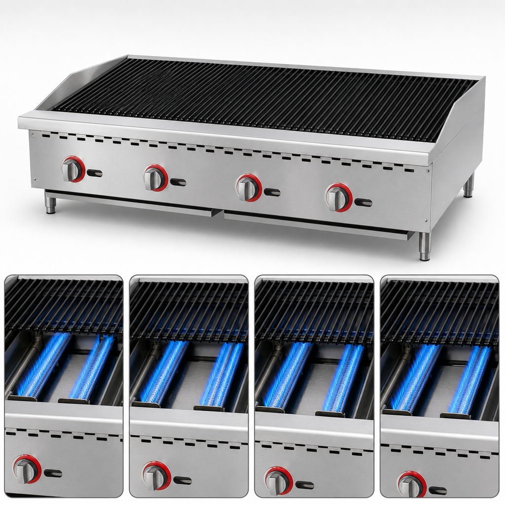 Four Stainless Steel Burners