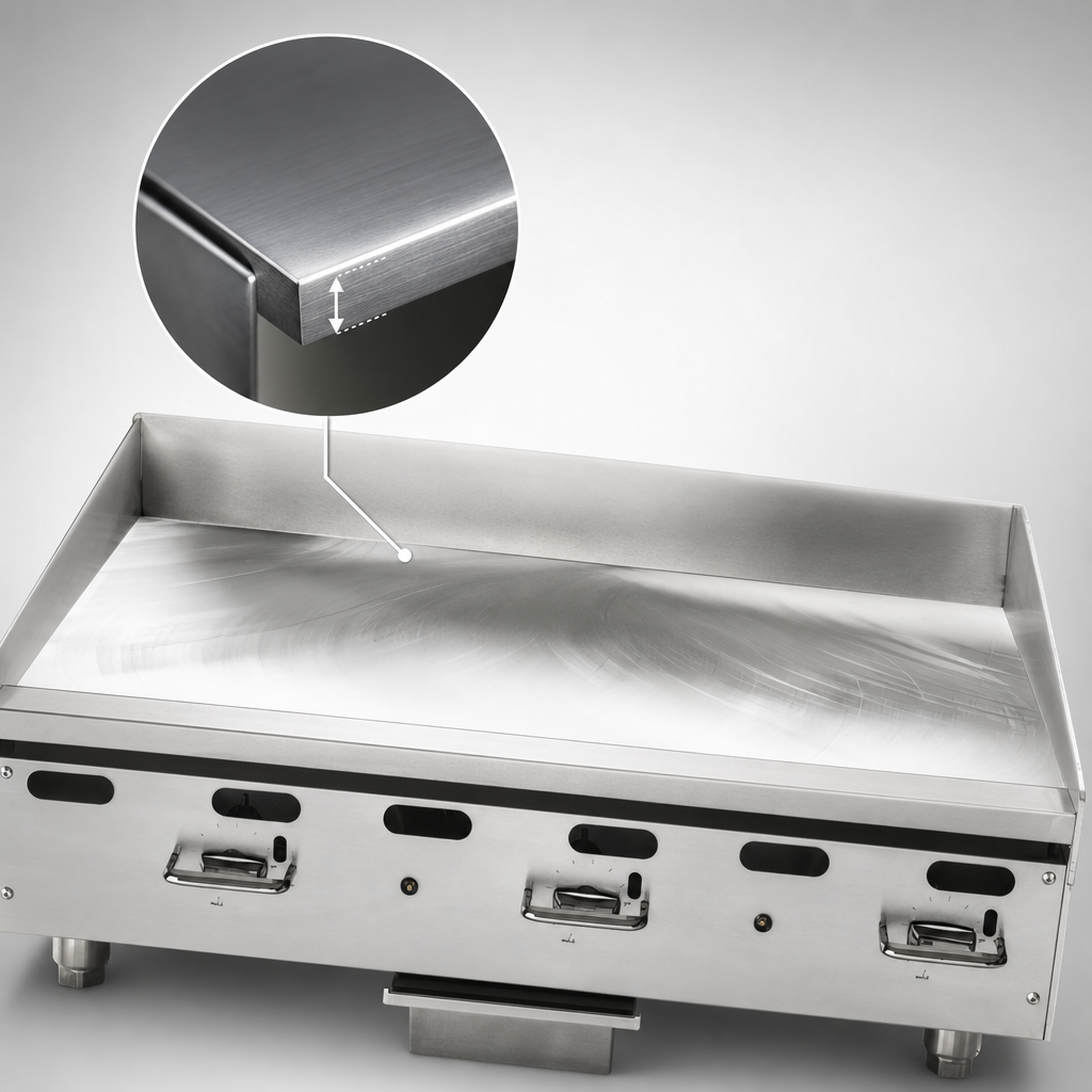 1-Inch Polished Steel Griddle Plate