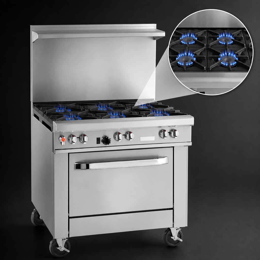 Six Open Burners