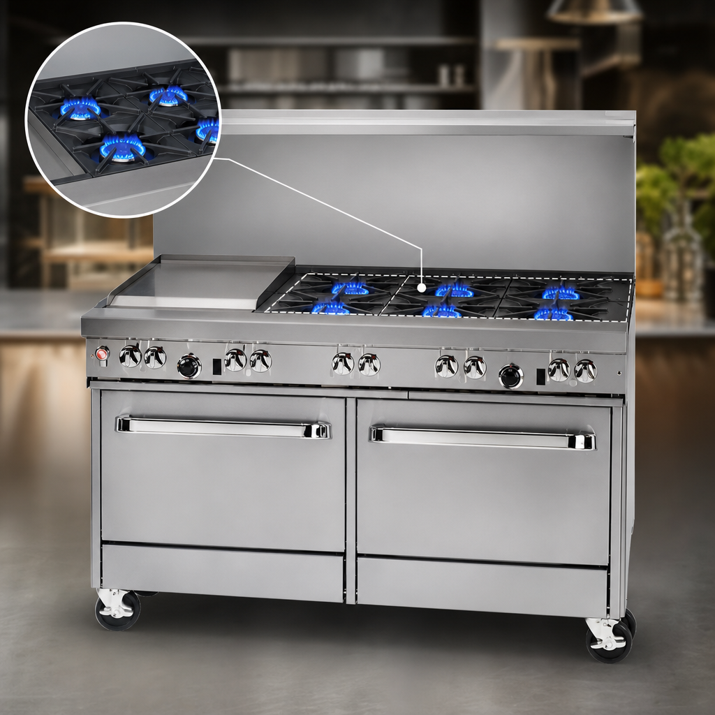 Six Open Burners