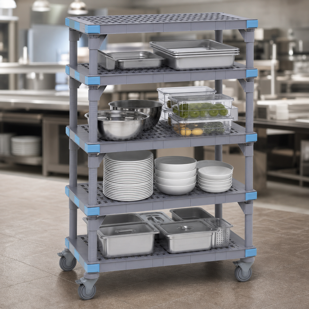 Four Open Grid Shelves