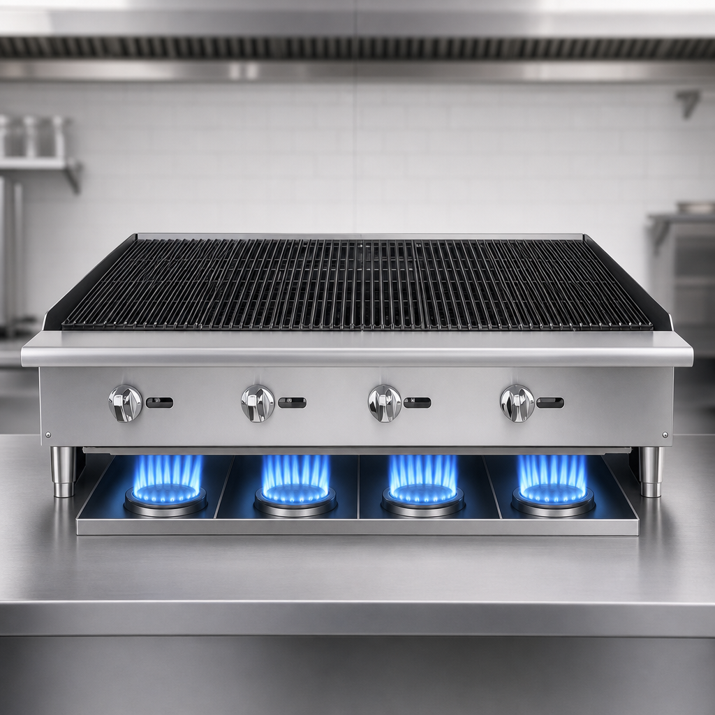 Four Stainless Steel Burners