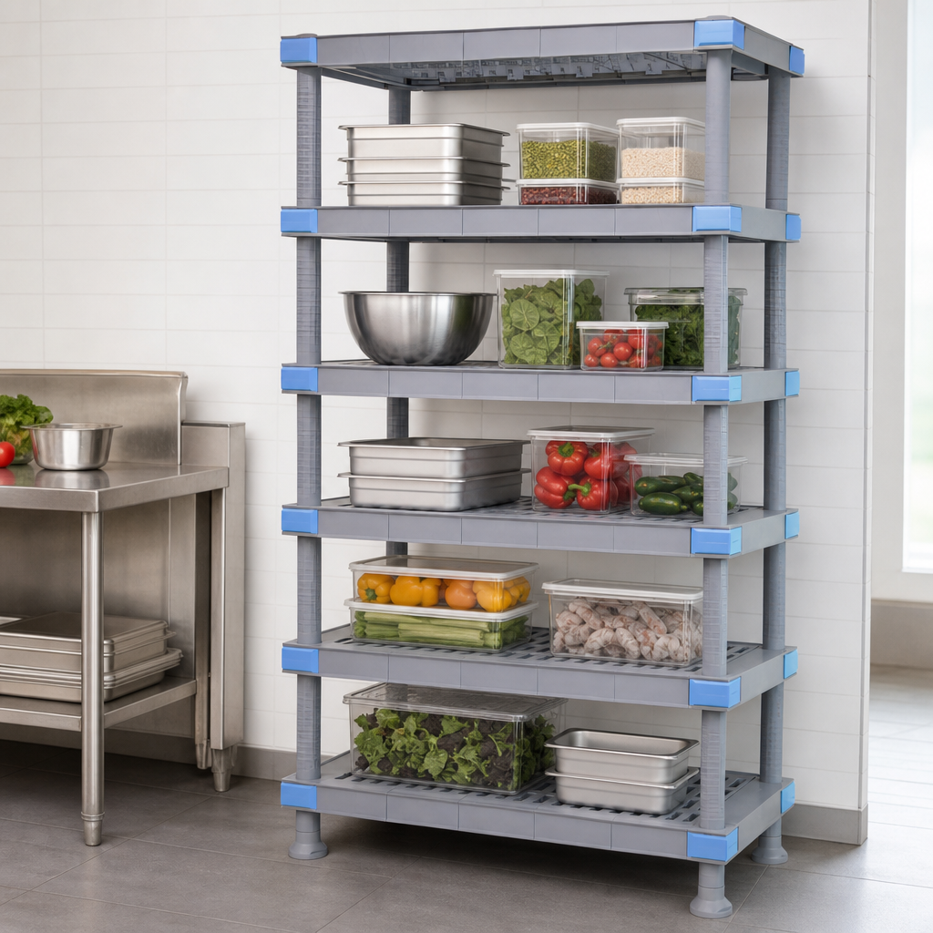 Five Open Grid Shelves