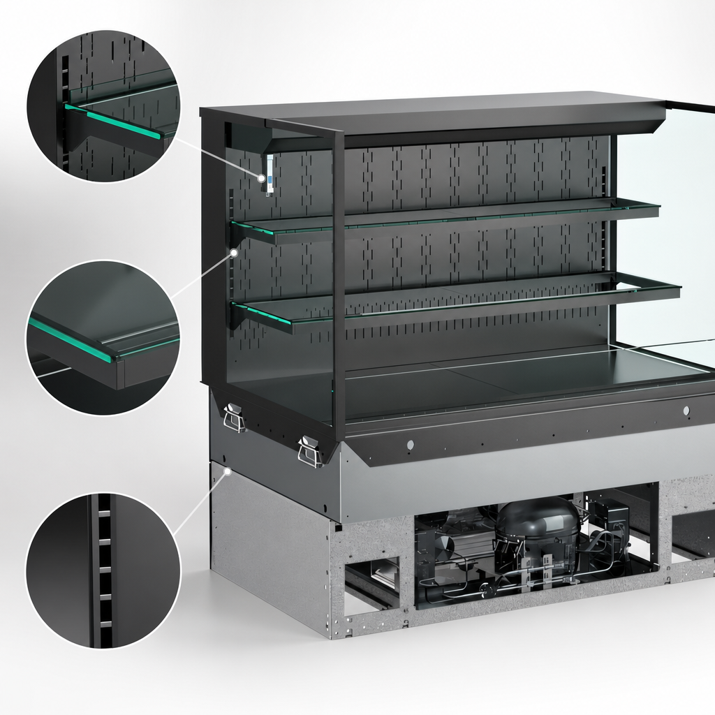 Adjustable Clear Glass Shelving