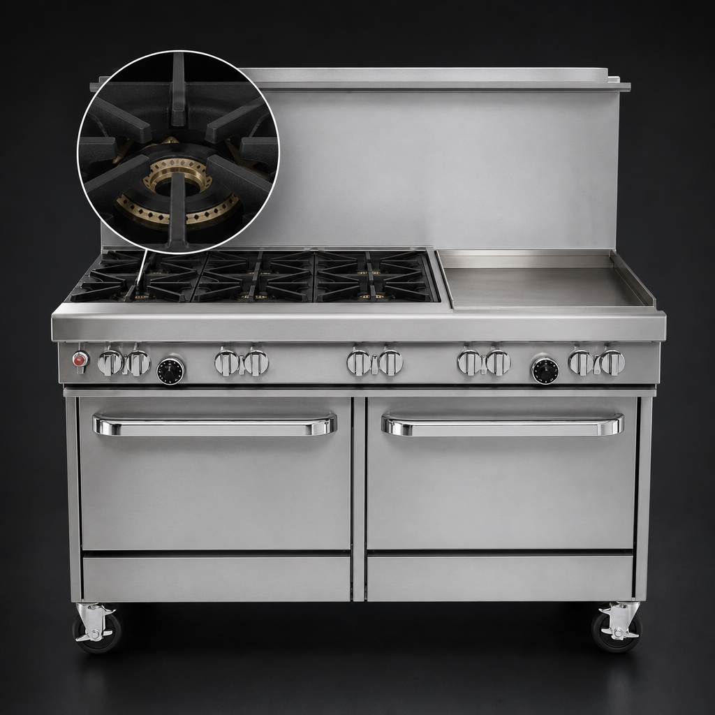 Four Non-Clog Open Burners