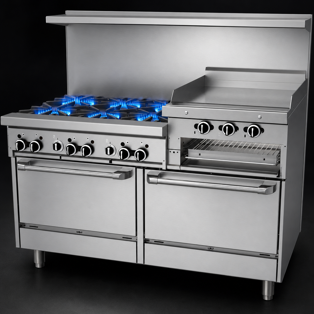 Six High-Output Open Burners