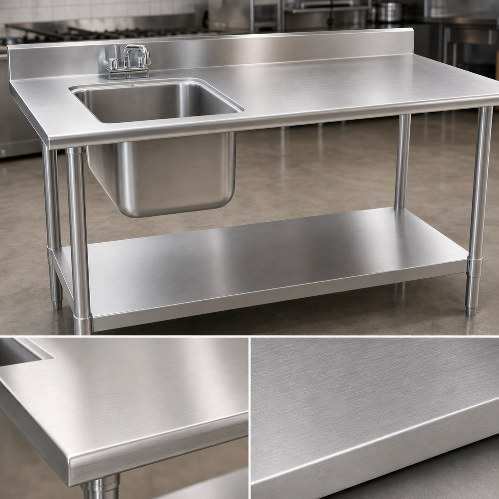 16-Gauge 304 Stainless Steel Top