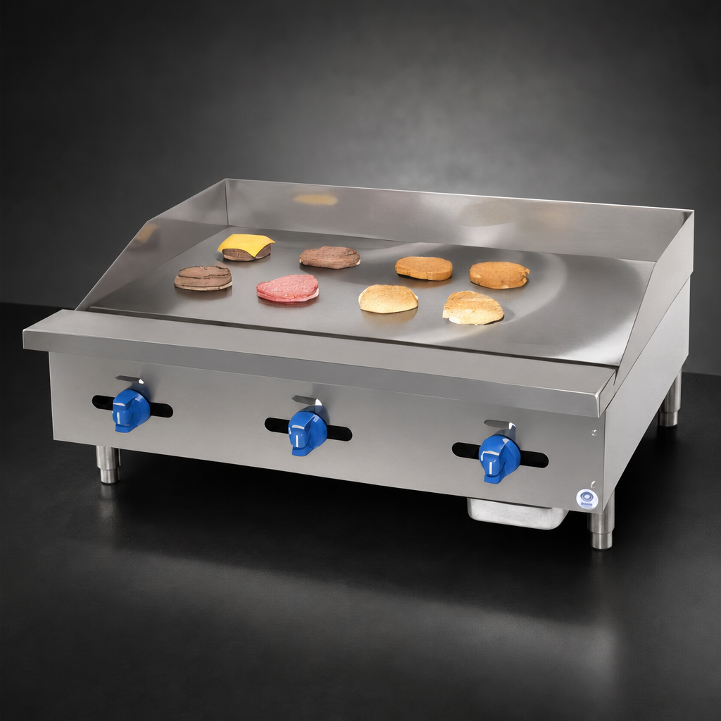 Large Polished Steel Griddle Plate