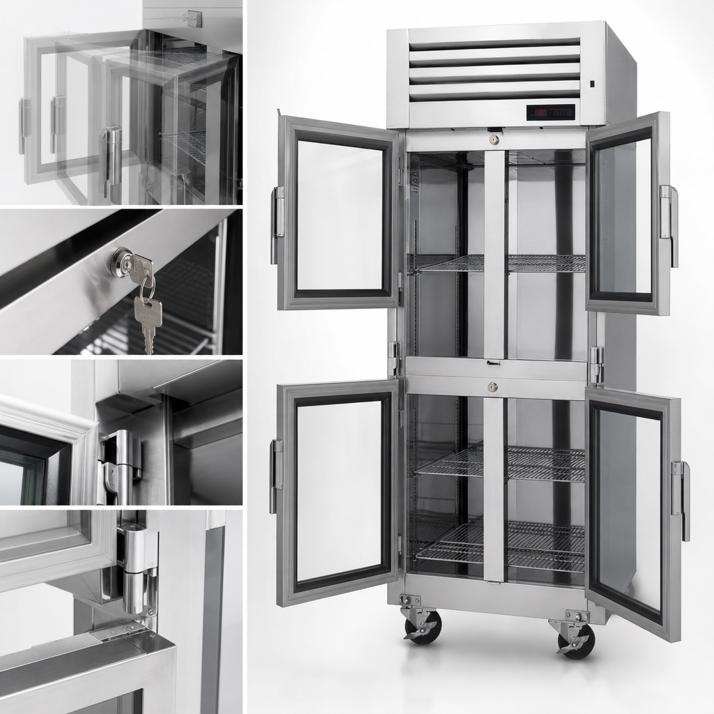 Self-Closing Glass Half Doors