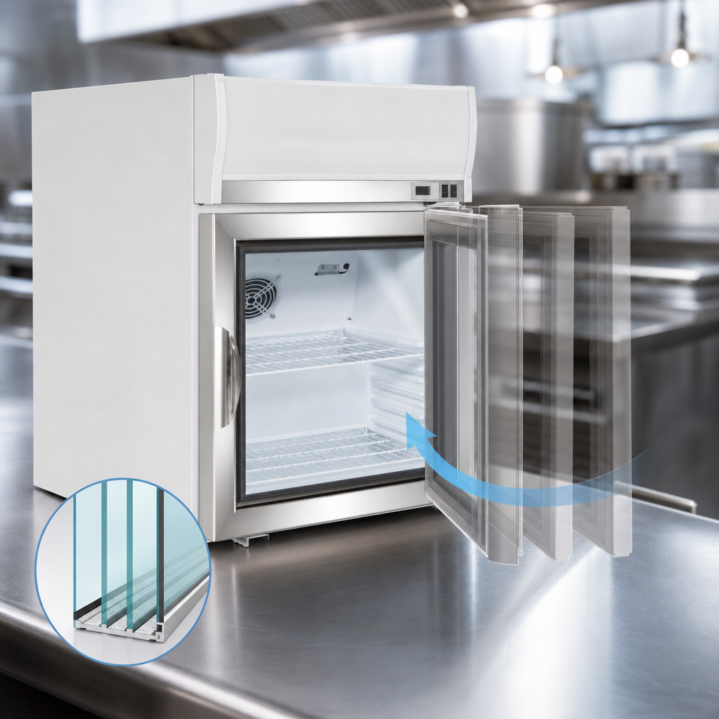 Triple-Pane Glass Self-Closing Door
