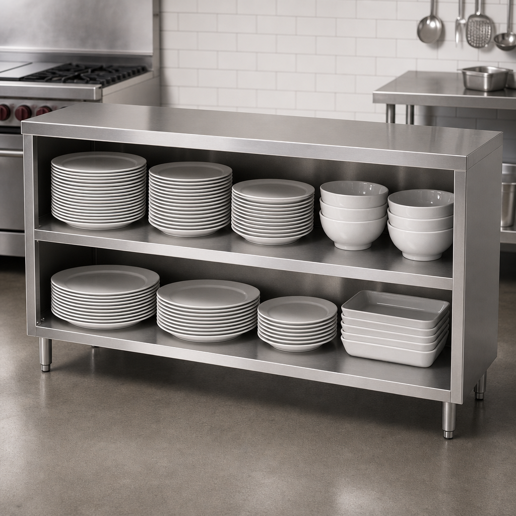 Open Front Dish Storage Cabinet