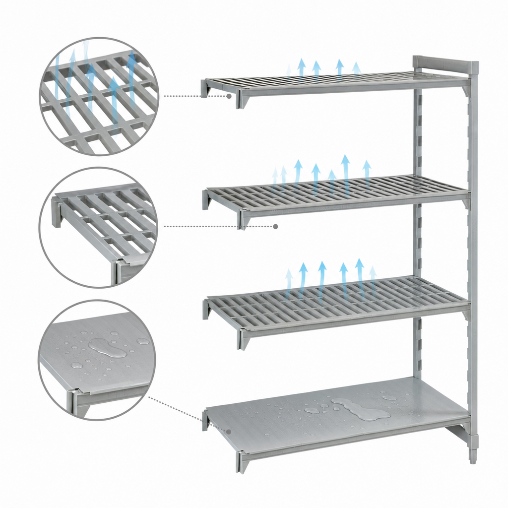 3 Vented + 1 Solid Shelf Plates