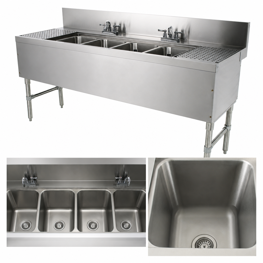 Four Seamless Sink Bowls