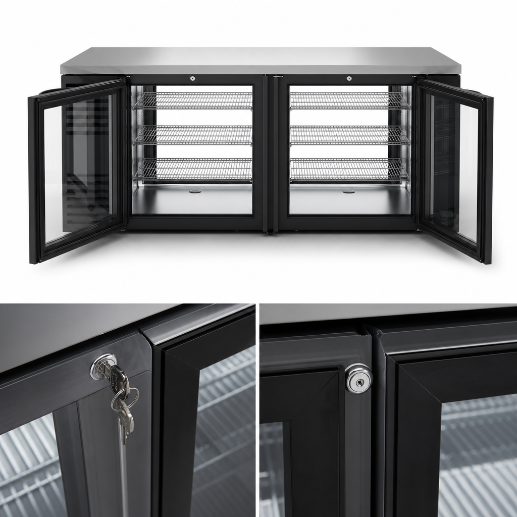 Four Locking Glass Doors