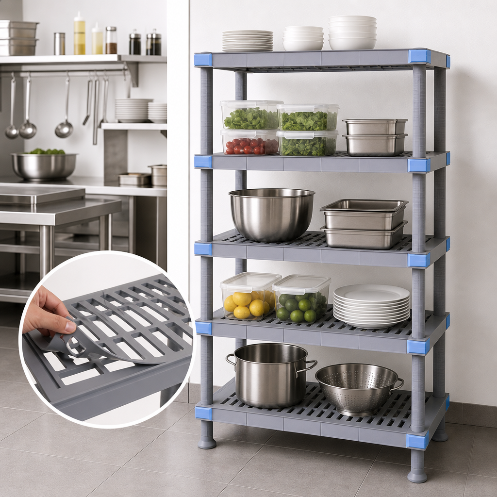 Five Open Grid Shelves