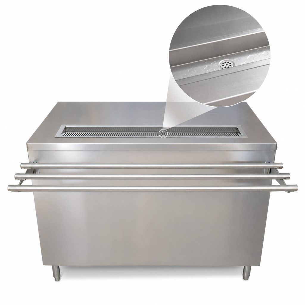 Built-In Urn Trough with Drain
