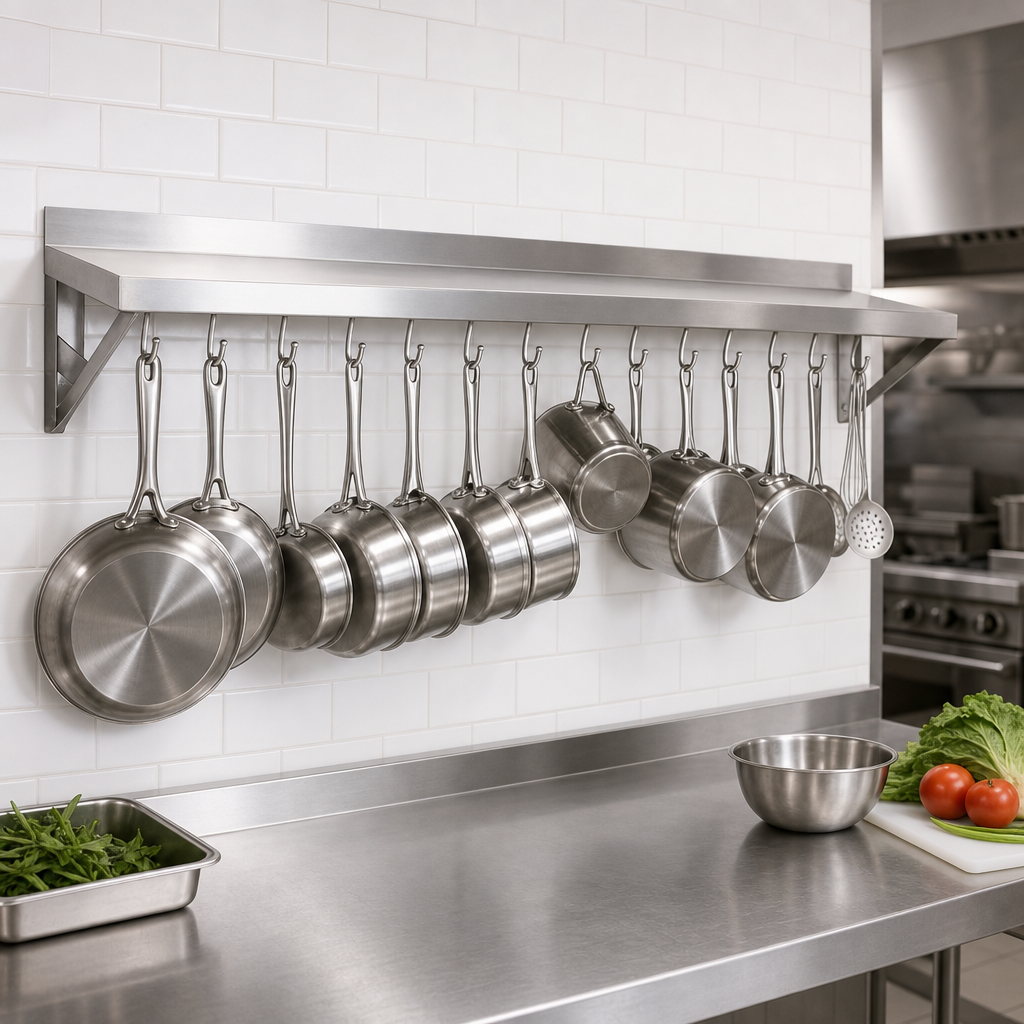 Wall-Mount Overshelf Pot Rack