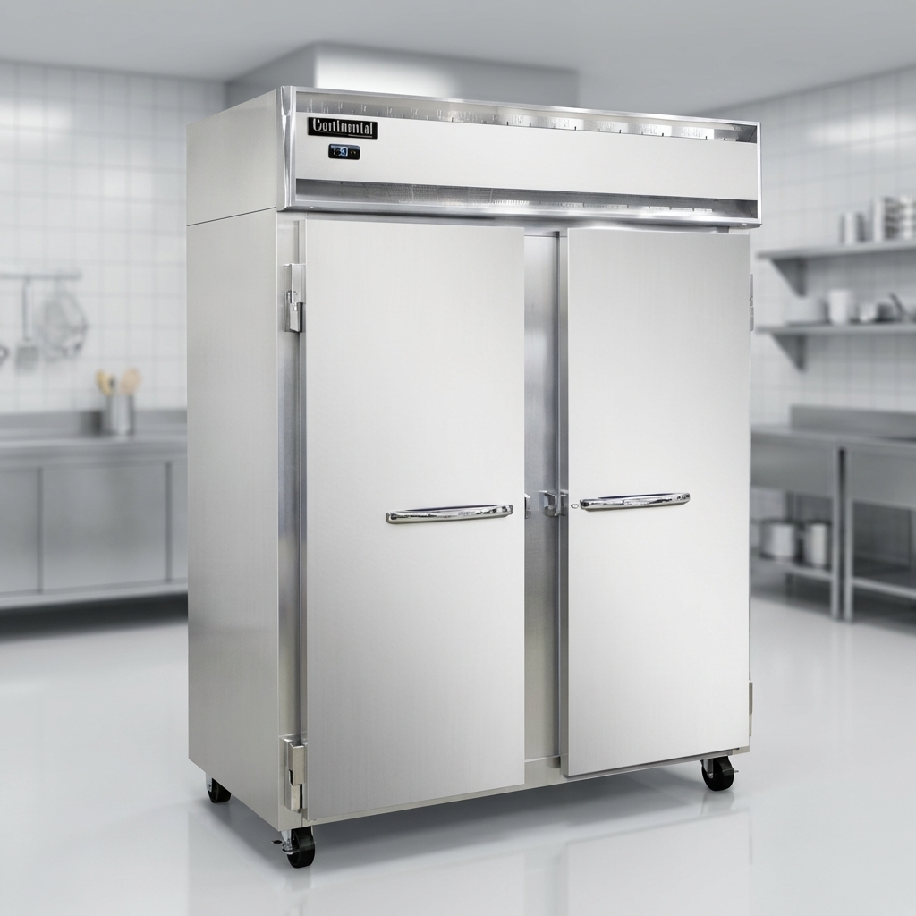 This extra-wide commercial freezer features a self-contained refrigeration system for simple, all-in-one setup in your busy kitchen.