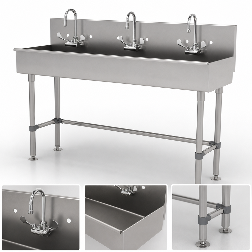 Three Faucet Stations