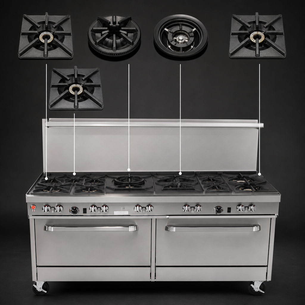 Nine Open Burners