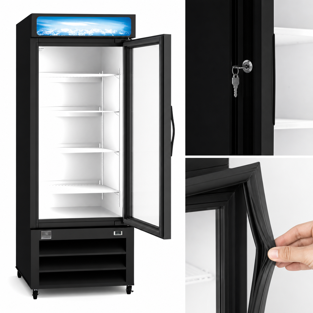 Lockable Right-Hinged Glass Door