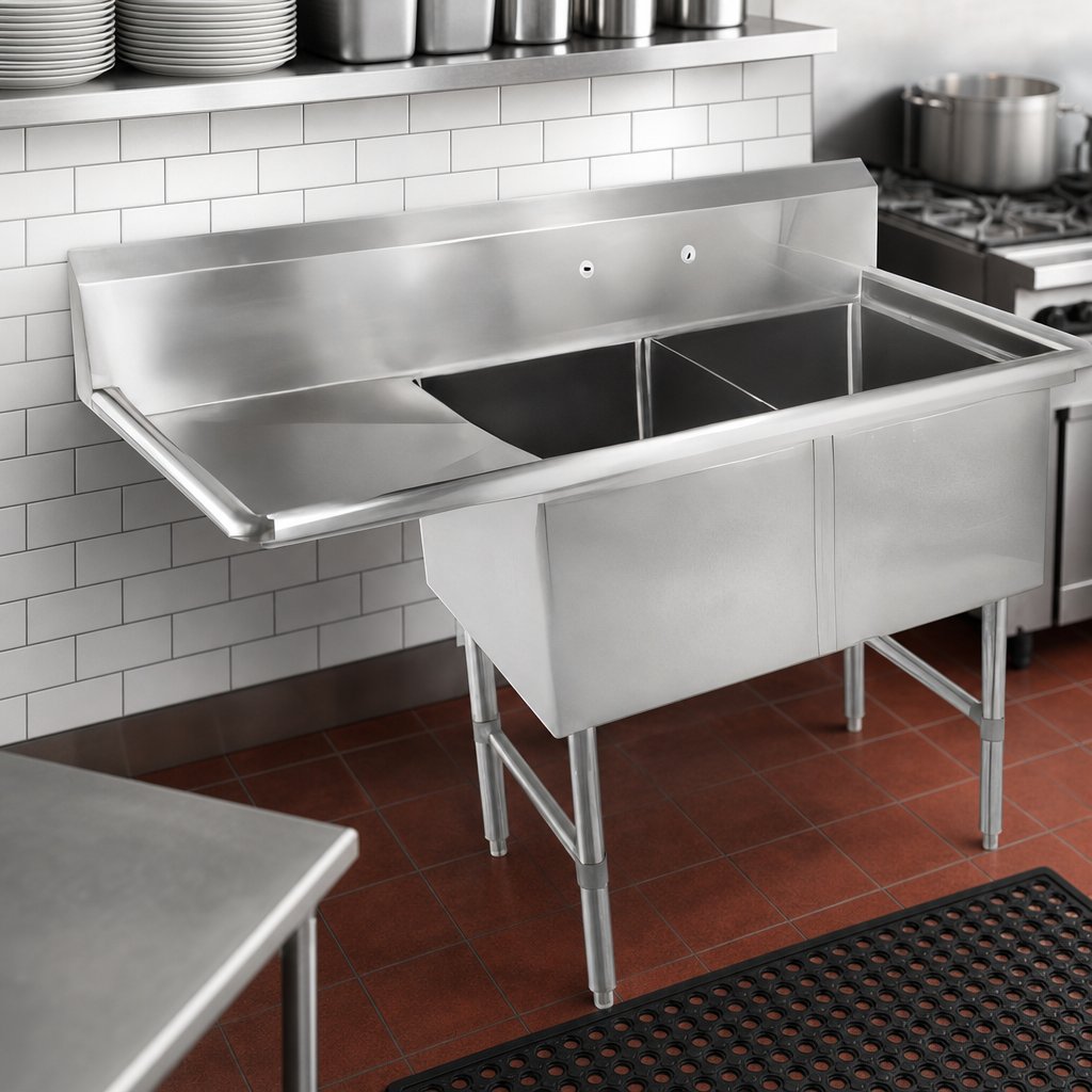 Two-Compartment Sink with Left Drainboard