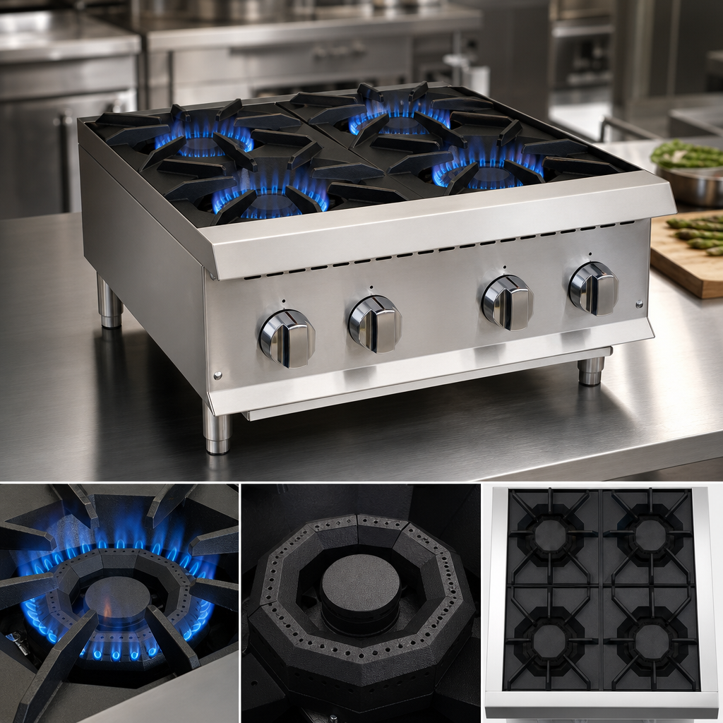 Four Octagonal Cast Iron Burners