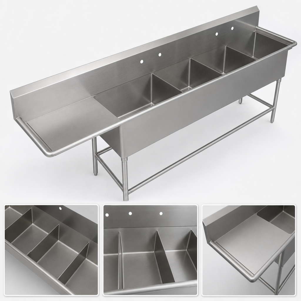 Four-Compartment Sink Configuration