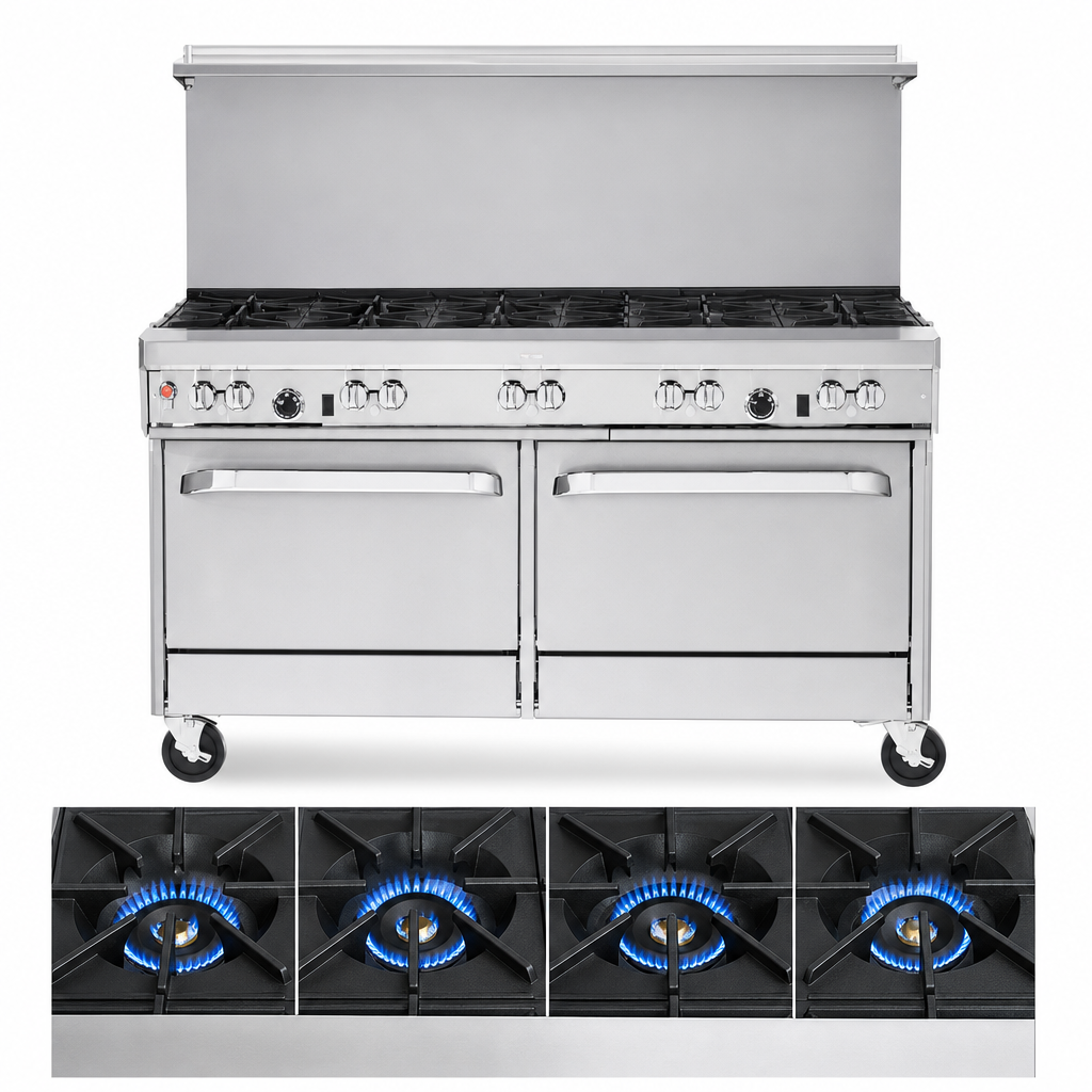 Four Non-Clog Open Burners
