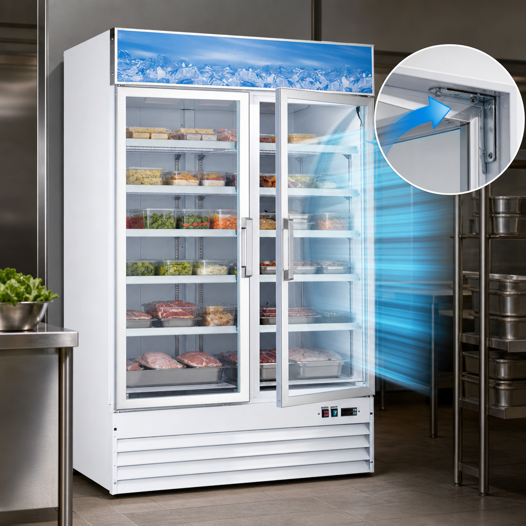 Self-Closing Double-Pane Glass Doors