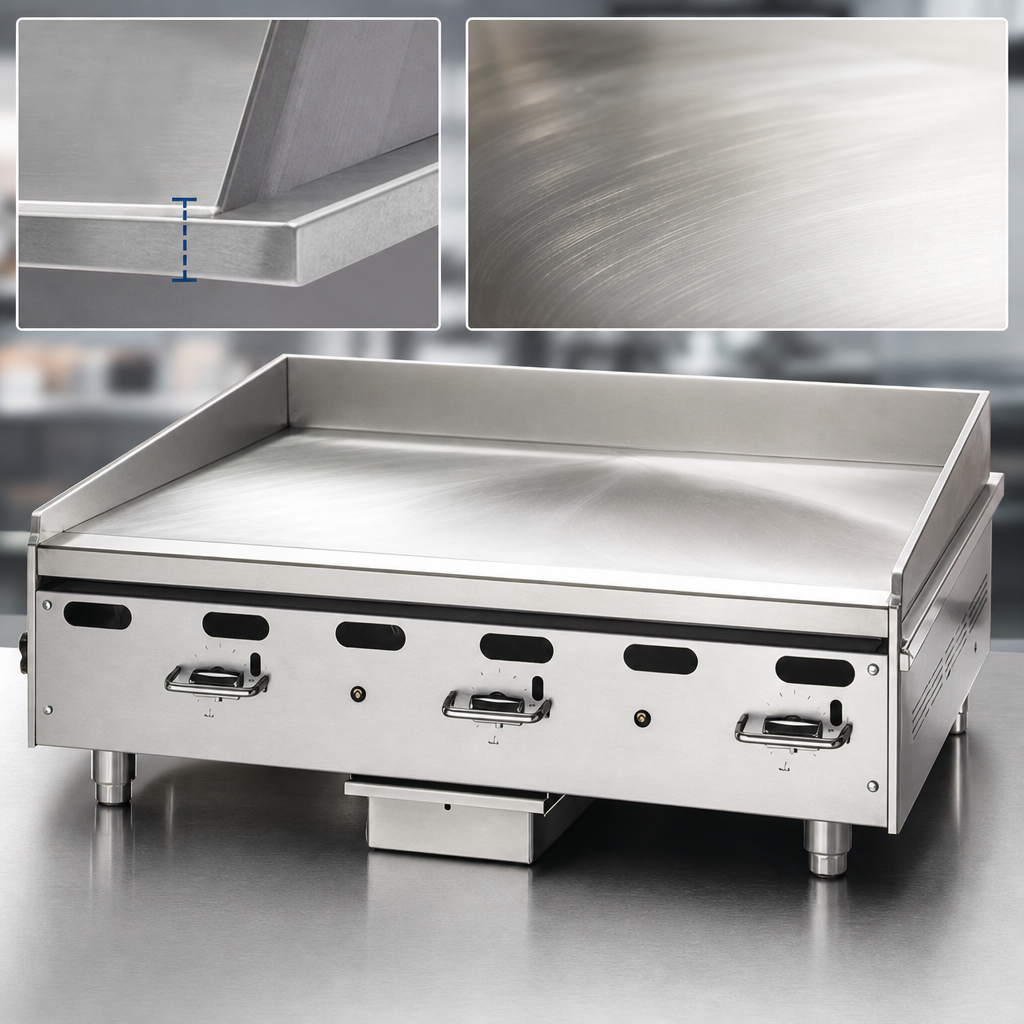1-Inch Polished Steel Griddle Plate