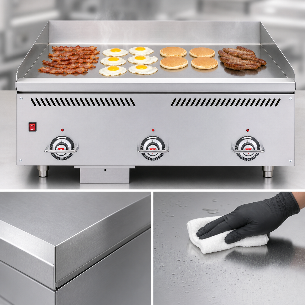 Chrome-Plated Cooking Surface