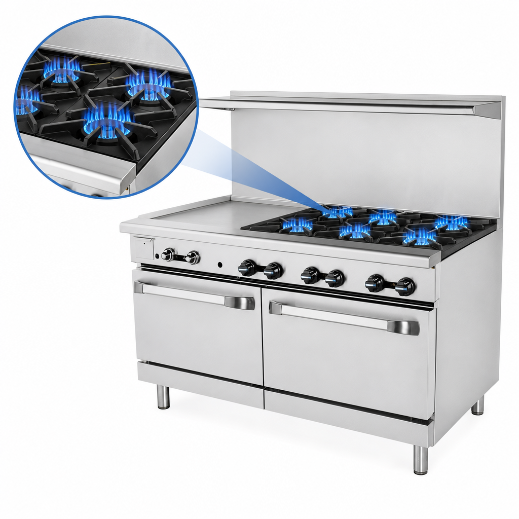 Six Open Burners