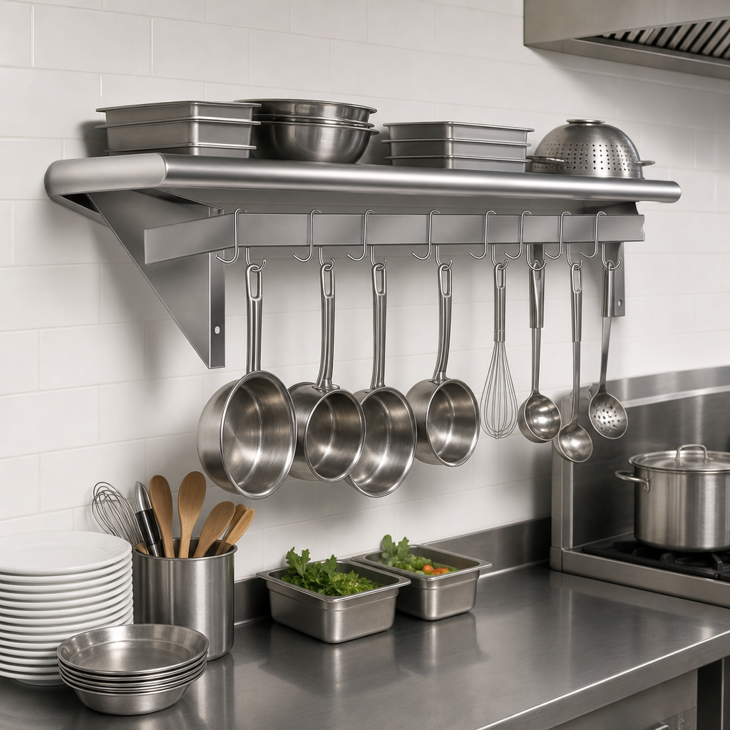 Dual-Purpose Shelf and Pot Rack