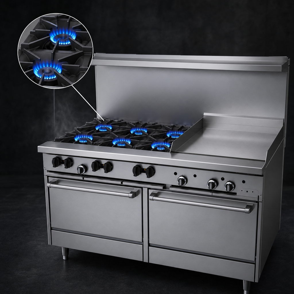 Six Open Burners