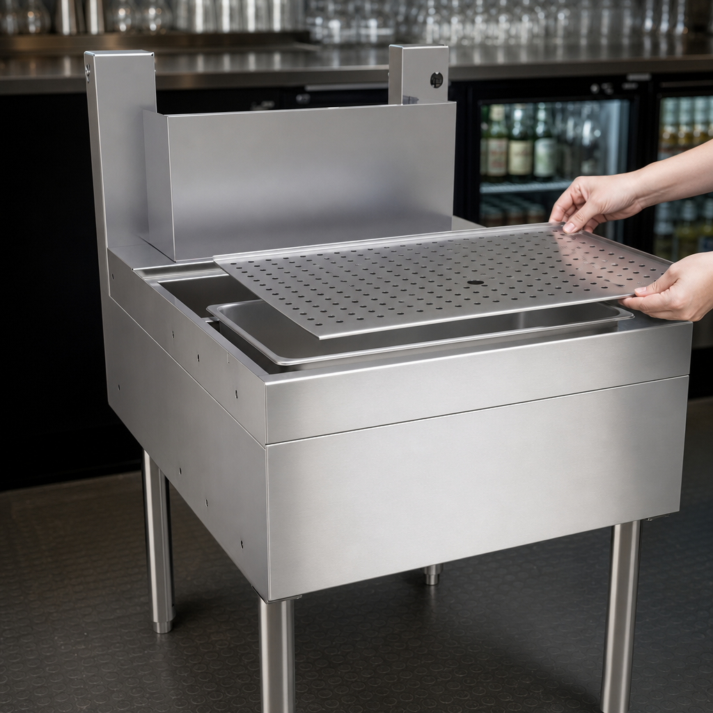 Front Drain Pan with Lift-Out Perforated Insert