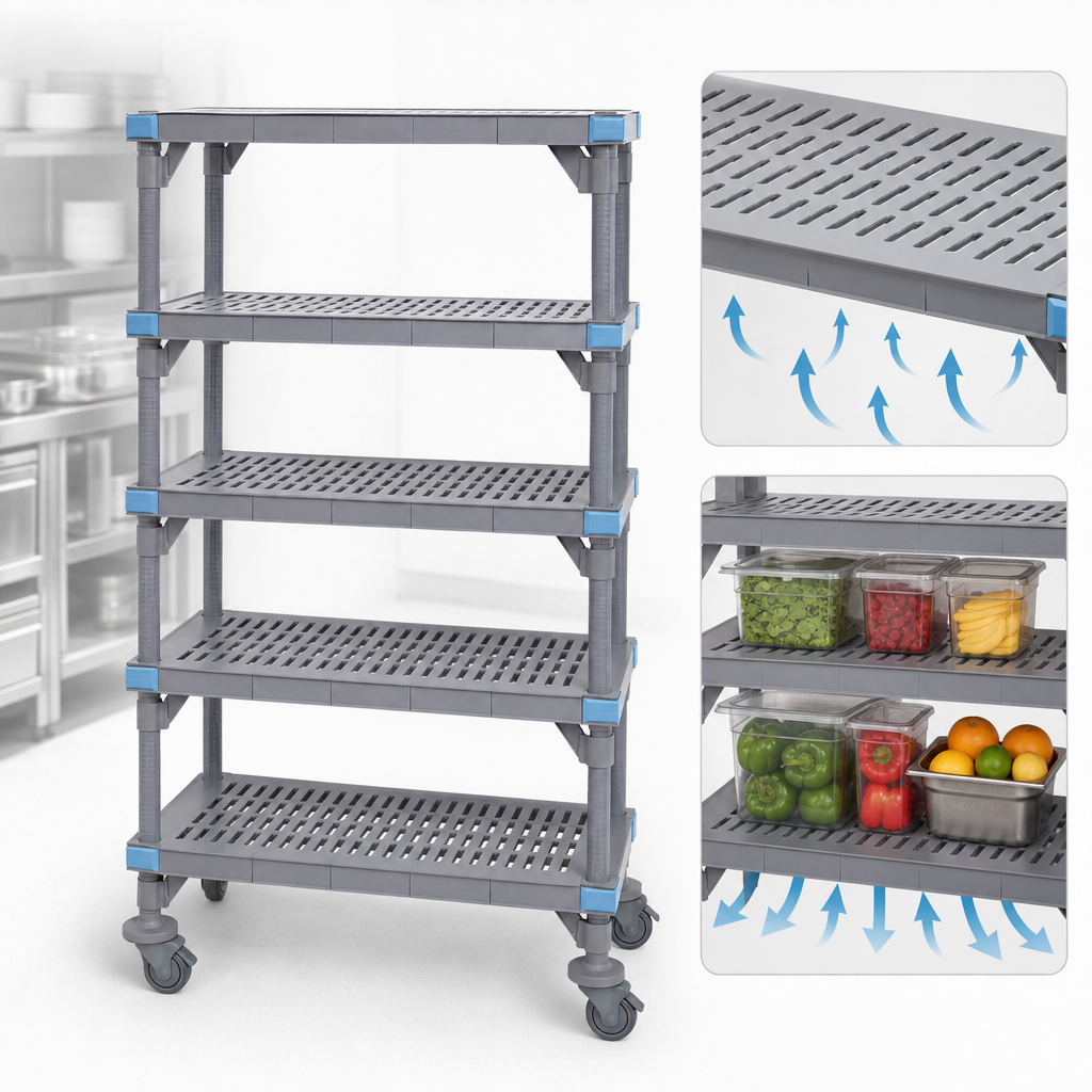 Five Open Grid Shelves