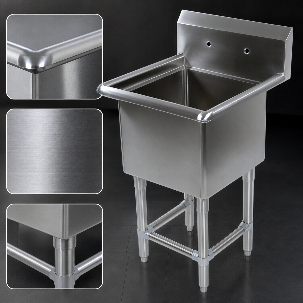14-Gauge Type 300 Stainless Steel Construction