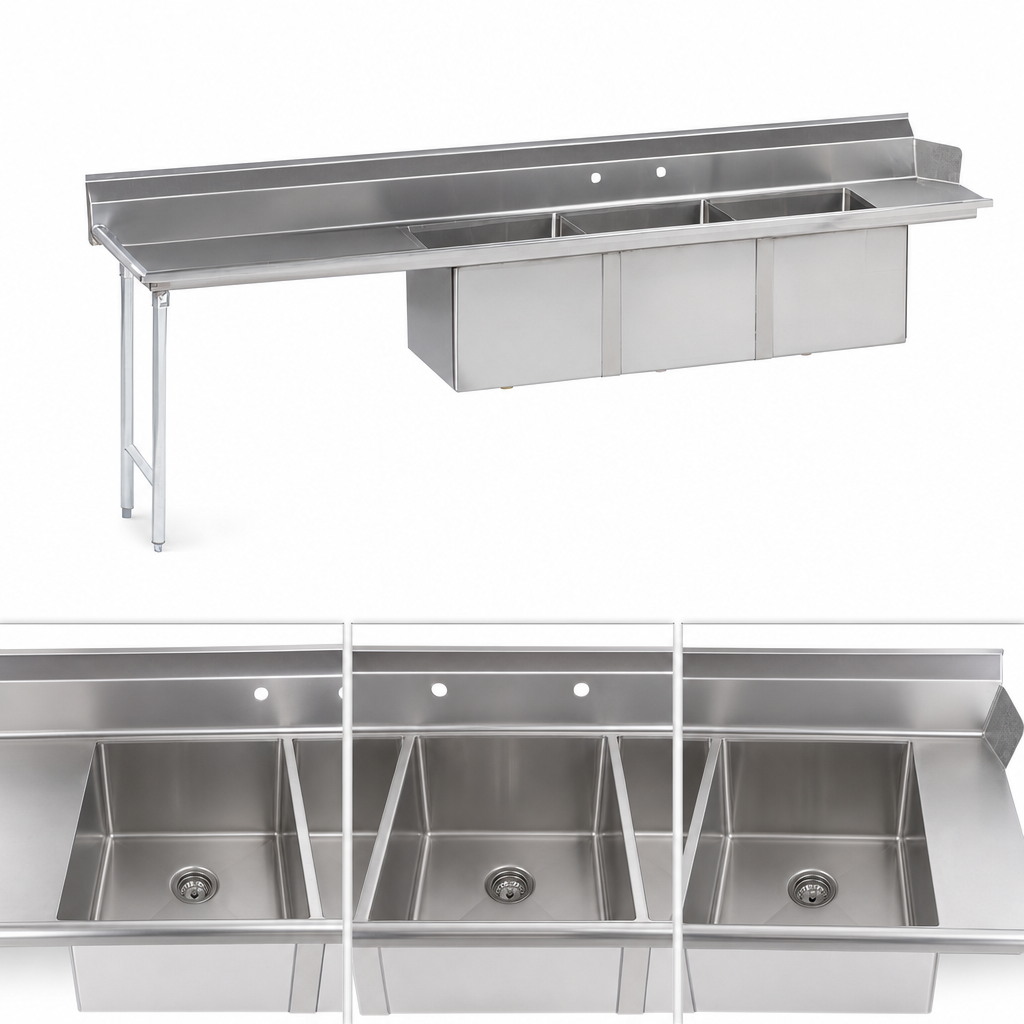 Three Fabricated Sink Bowls