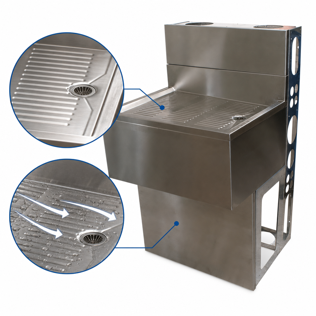 Stamped & Pitched Drainboard