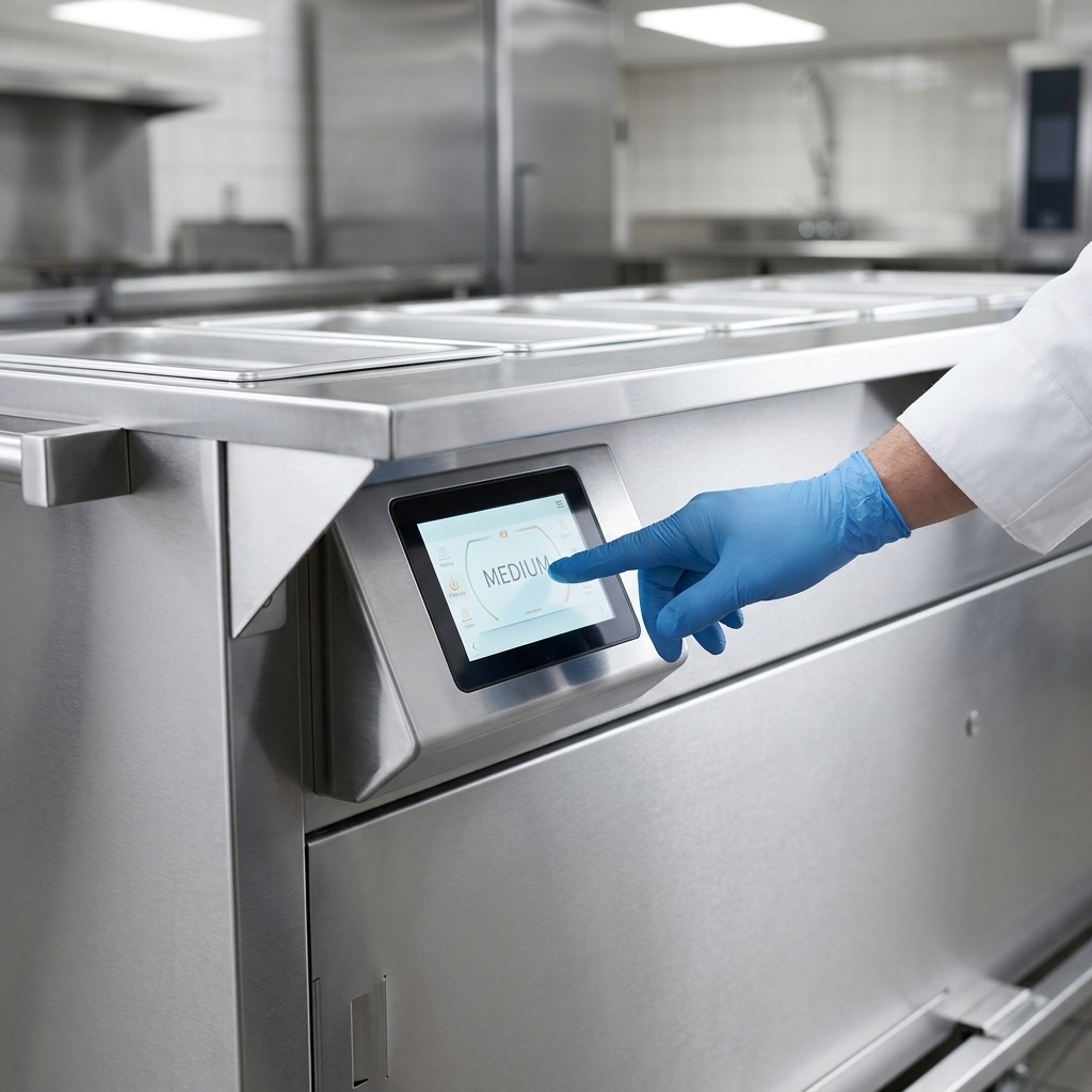 Precisely control food quality and consistency with the intuitive, programmable touchscreen interface on this advanced waterless steamtable.