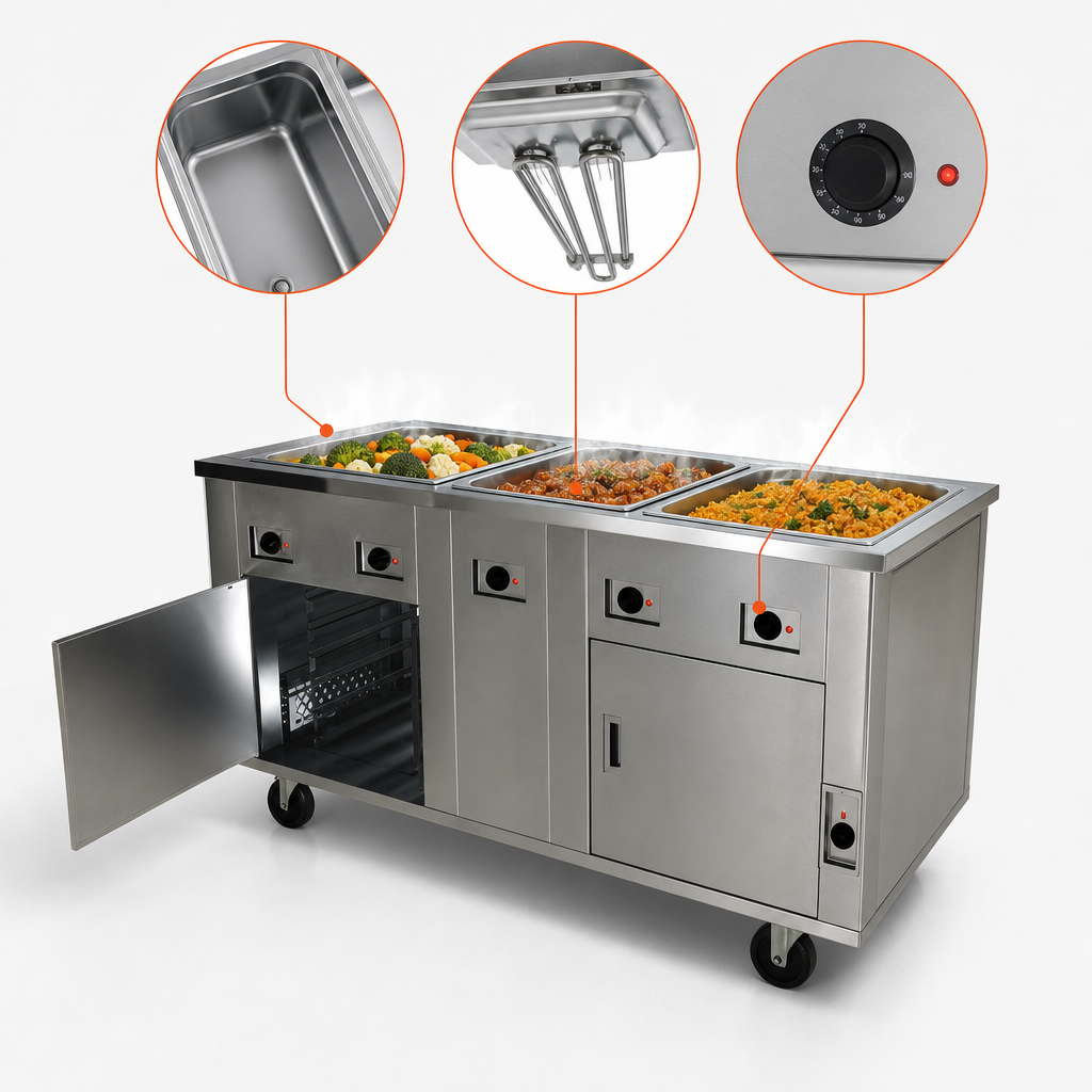 Three Hot Food Wells