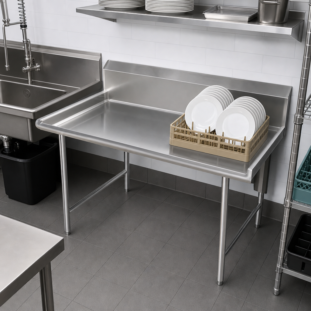 Straight Clean Dish Table Design