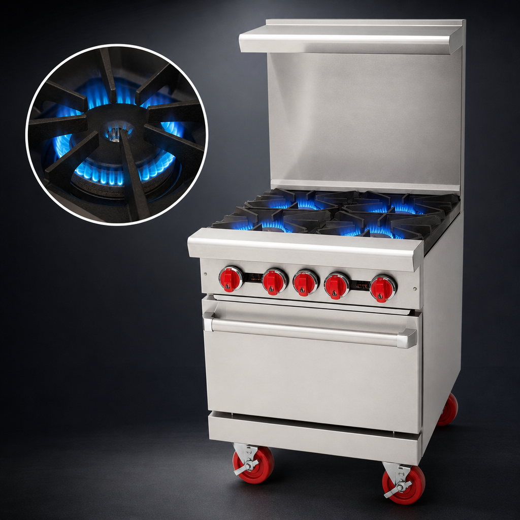 Four High-Output Open Burners