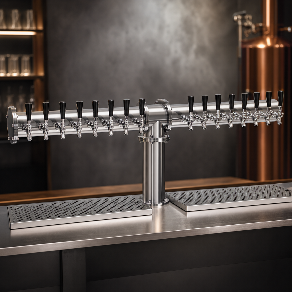 16-Faucet Pipe Tee Tower