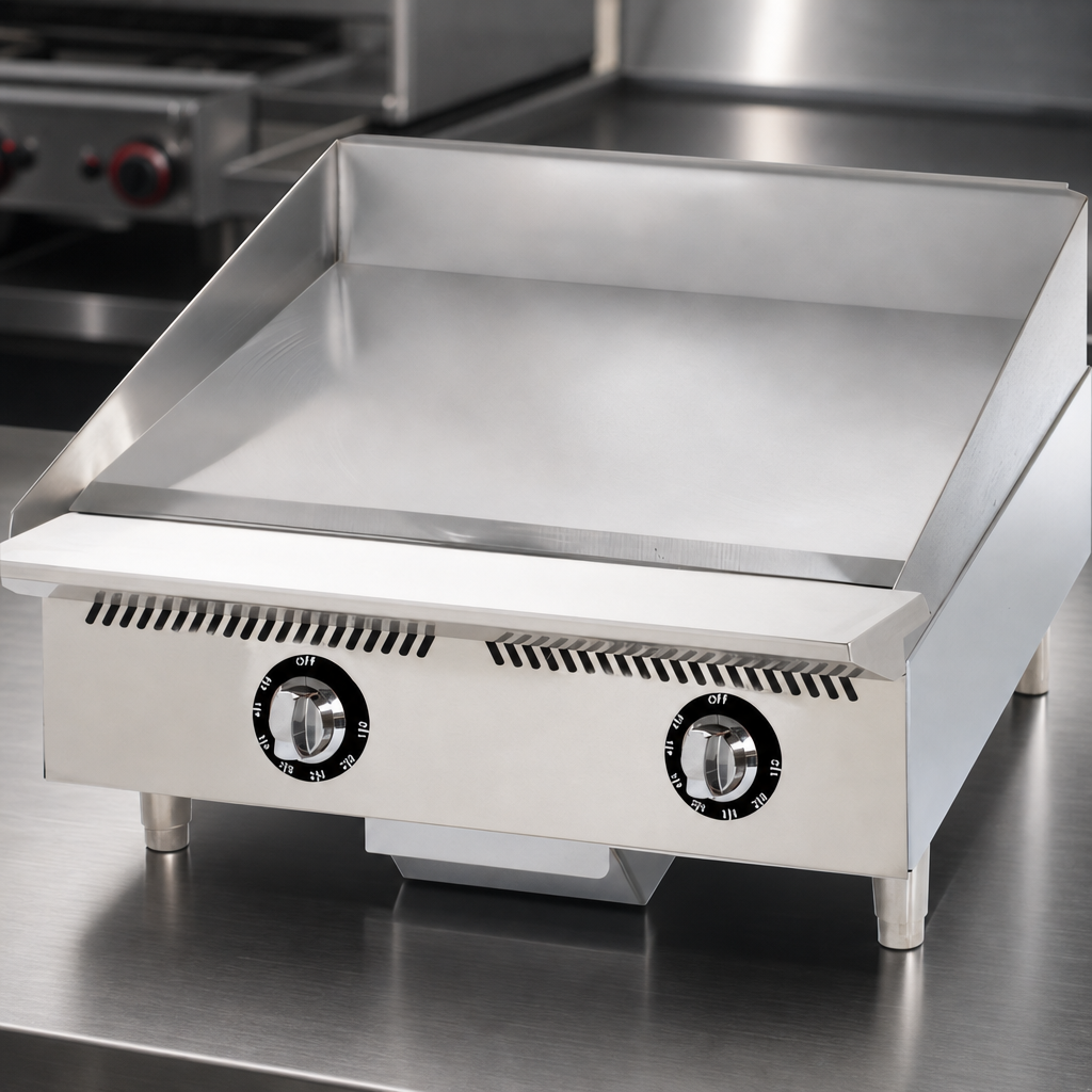 Chrome-Plated Griddle Surface