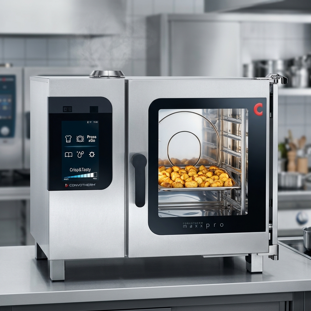 Experience unparalleled cooking precision and perfectly crispy results with the Convotherm's Advanced Closed System+ for ultimate climate control.