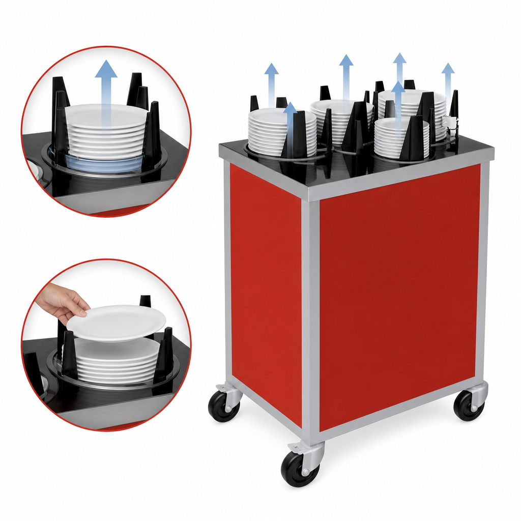 Four Self-Elevating Dispensing Tubes