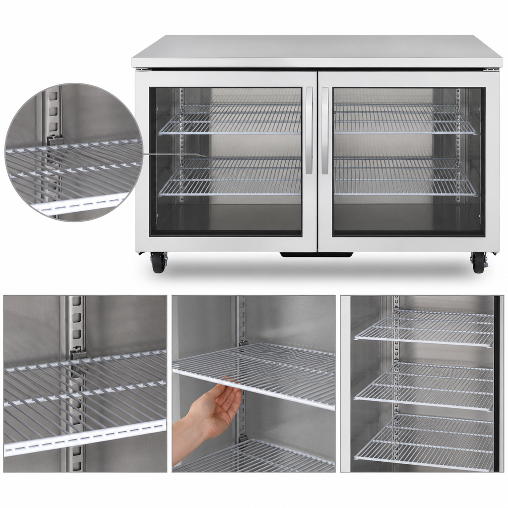 Four Adjustable Wire Shelves